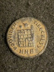 316-326 A.D. Crispus Caesar Campgates AE Follis Coin High Grade