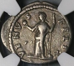 196 NGC Ch VF Julia Domna Denarius Roman Empire Happy Venus Laodicea (22030701C)