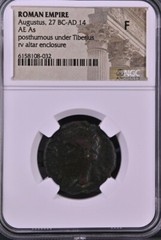 Augustus 27 BC-14 AD. AE AS. Struck under Tberius. NGC F