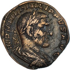 [#1172320] Coin, Philip I, Sestertius, 244-249, Rome, VF, Bronze, RIC:172