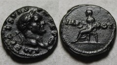 Rare Genuine Ancient Roman silver Coin denarius Vespasian 71AD AD VESTA simpulum