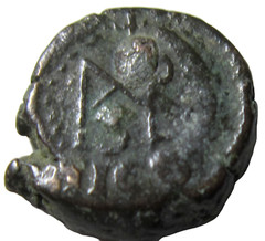 MARCIAN, 450-457 AD. AE NUMMUS. NICOMEDIA MINT. MONOGRAM REVERSE.