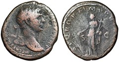 Trajan AE As “SPQR OPTIMO PRINCIPI Fortuna” Rome 103-111 AD