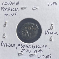 27BC-14AD Roman Province Colonia Patricia Emperor Augustus Patera and Jug Scarce