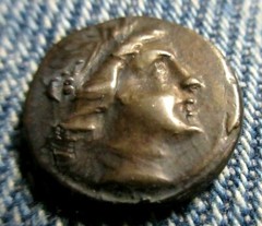 HISTIAIA IN EUBOIA ISLAND ANCIENT GREEK CITY SILVER COIN 250-150 BC ESTATE #378