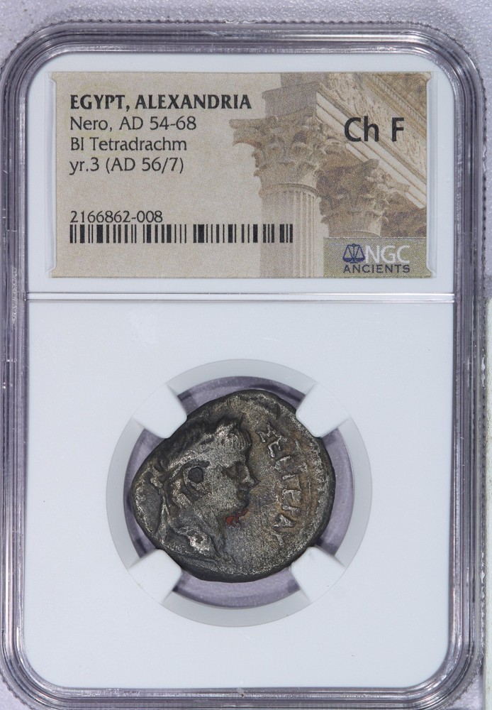AD 54-68 Egypt Alexandria BI Tetradrachm Nero NGC CH F