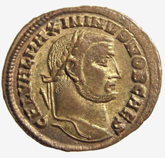Maximinus II Silvered AE Follis from Alexandria