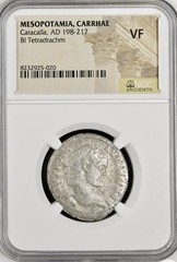 NGC Graded Large Tetradrachm Emperor Caracalla 198-217AD Ancient Roman Coin VF