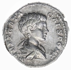 Roman Empire 209-211 AD AR Denarius Geta VF+