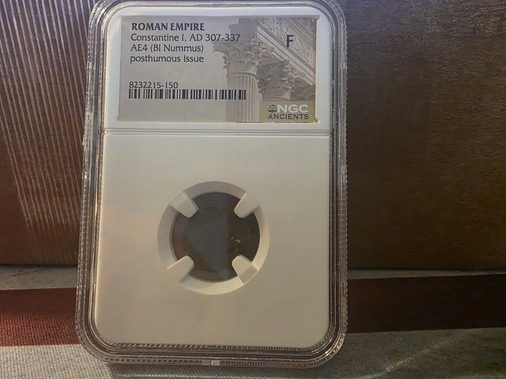Roman Empire Constantine I AD 307-337 AE4 (BI Nummus) posthumous issue NGC F