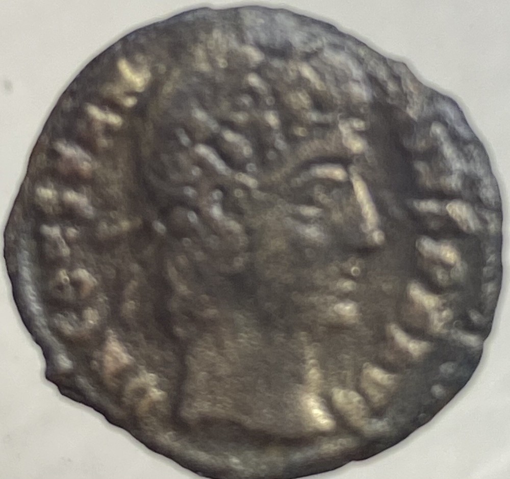 Ancient Roman Coin 347-348 AD Emperor Constantius II Wreath Votive Genuine