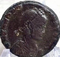 Authentic Ancient Roman Coin 392-395 AD Emperor Theodosius Holding Globe Rare