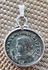 Authentic Ancient Imperial Coin of Roman Caesar Licinius II Silver Pendant