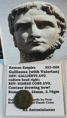 Gallienus Zoo 260-268AD Radiate Bl Antoninianus “Antelope” Rome 22mm 2.8g CR87