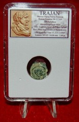 Ancient Roman Empire Coin TRAJAN Crown of Harpokrates “Minute Coin of Caesarea”