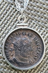 Roman Emperor Philosopher Diocletian Genuine Ancient Coin Solid Silver Necklace