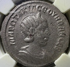 Syria Antioch Otacilia Severa AD 244-49 Bi Tetradrachm Eagle Wreath NGC AU (007)