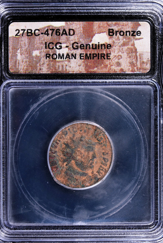 Roman Empire Bronze AE Coin ICG Genuine Ancient Imperial Issue 🏛️