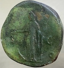 Empress Faustina Jr Sestertius Large Ancient Roman Coin 147AD-175AD Genuine Juno