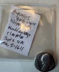 #15. Octavian, Augustus Silver Denarius Ancient Coin 27 BC – 14 AD