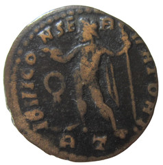 LICINIUS II AS CAESAR, 317-324 AD. AE FOLLIS. ROME MINT. JUPITER REVERSE.