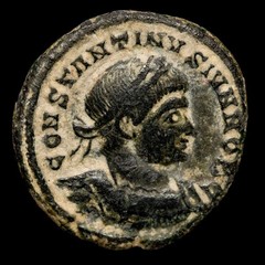 *Lucernae* Constantine II follis GLORIA EXERCITVS//TRP. Trier 306-337