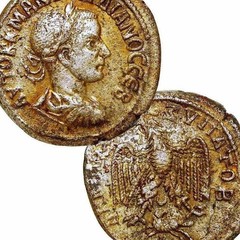 GORDIAN III, Eagle,Crescent moon, Aries/Ram. Large Roman Empire Coin Antioch