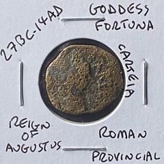 27BC-14AD Roman Coin Fortuna and Neptune Ancient City Carteia Reign of Augustus