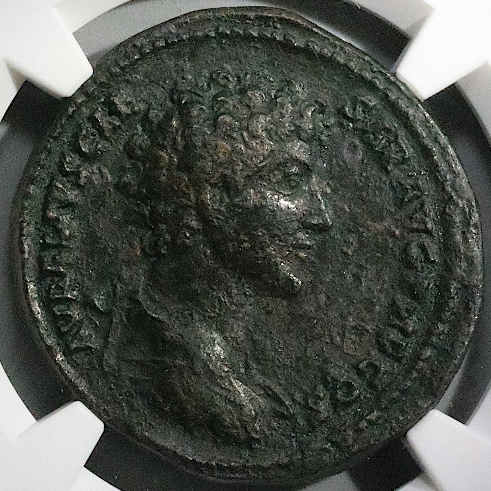 140 NGC Ch VF Marcus Aurelius Sestertius Roman Empire Juventas (26031801D)