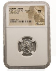 NGC ( XF ) Roman AR Denarius Septimius Severus AD193 – 211 NGC Certified Ancient