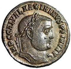 Maximinus II Daia Silvered Follis “Jupiter” Heraclea Extremely Fine
