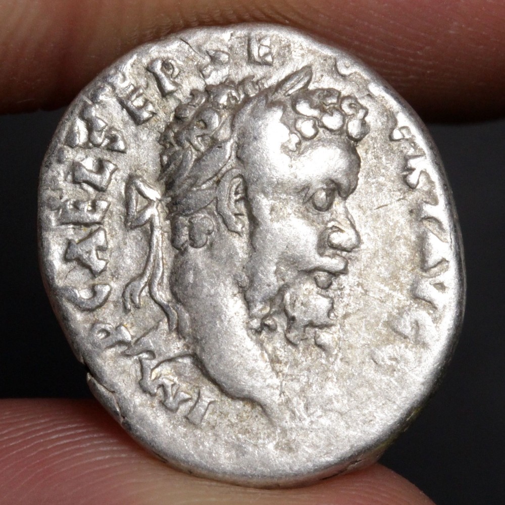 Septimius Severus Emesa Denarius 194AD Ancient Roman Silver Coin INVICTO IMP I