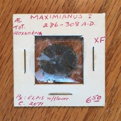 286-308 AD Maximianus I AE Tet Alexandria Elpis w/flower #G304