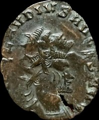 Claudius II 268-270 AD. Double Bust and Mars Error Strike. Roman Imperial . Rare