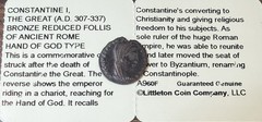 Constantine I. The Great, 307-337 AD. AE Follis, Antioch Hand of God