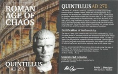 Roman Antoninianus AD 270 Quintillus Bronze Coin NGC XF Graded Collectible