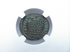 NGC AU, Constantine II as Caesar, AE 3, Cyzicus Mint, Campgate