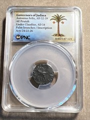 Governors of Judaea – Antonius Felix, AD 52-59, under Claudius – AE Prutah – PNC