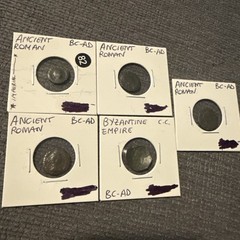 Authentic Ancient Roman & Byzantine Bronze Coins (300–400 AD) Lot of 5