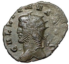 Gallienus Antoninianus with Extremely Rare Left Facing Portrait