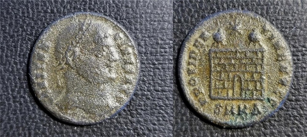 Constantine l / Campgate Two Turrets, Star Above SMKA 18.5mm 2.54g 324-325AD 50