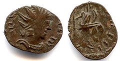 Ancient barbarous antoninianus of Tetricus II (minted ca.270-280 AD), hoard coin