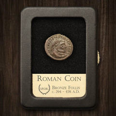 RARE Roman Empire Coin Bronze Follis – C. 3-4 C.E. HIGH GRADE – W. Display Case