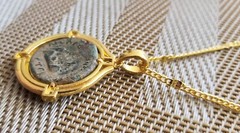 Authentic Ancient Coin of the Roman Emperor Lucius Verus Gold Tone Necklace