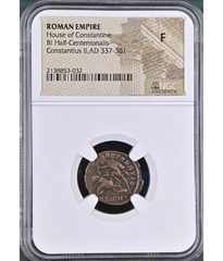 Constantius II Gladiator Fine NGC Slab – Fallen Horseman