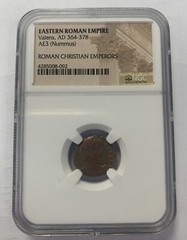 VALENS Ancient 364-378 AD Eastern Roman Christian Emperor CHI-RO Coin NGC- Z437