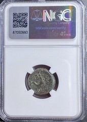 44BC-25 BC Roman Baetica Carteia Fortuna Cupid on Dolphin NGC Graded Rare Coin