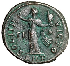 Maximinus II Daia “Sol, Holding Serapis Head” Antioch Good Very Fine