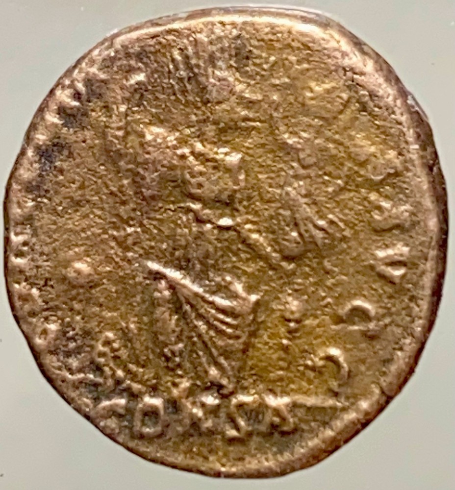 Constantinopolis Seated Roman Coin Ancient Emperor Arcadius 401-403AD Concordi