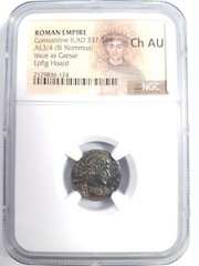 Constantine II Roman Empire BI Nummus AE3/4 NGC Ch AU Ancient Epfig Hoard Caesar